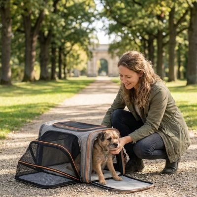 Sac orange de transport pour Chien