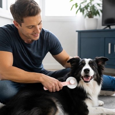 AntiPoils Brosse pour Chien rose 