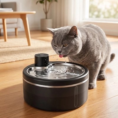 Autonome Fontaine à eau chat sans fil​
