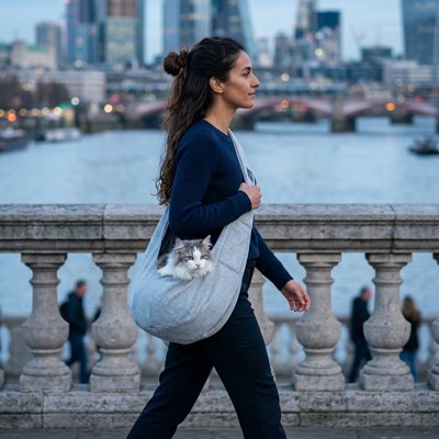 Confortable et Sécurisé gris Sac de transport pour Chat