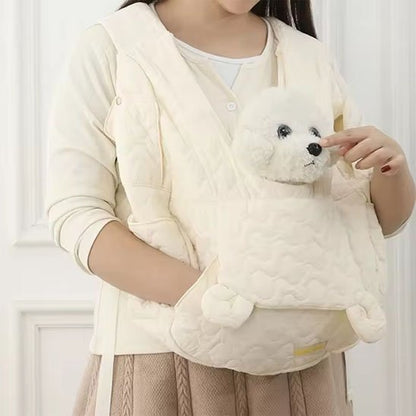Confortable et sécurisé-sac de transport chien blanc