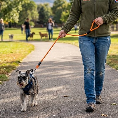 Résistante et Confortable Longe pour Chien orange