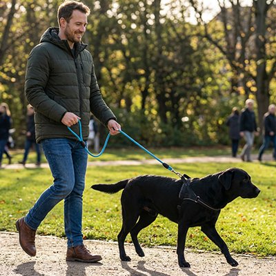 Robuste et Confortable Longe pour Chien bleu