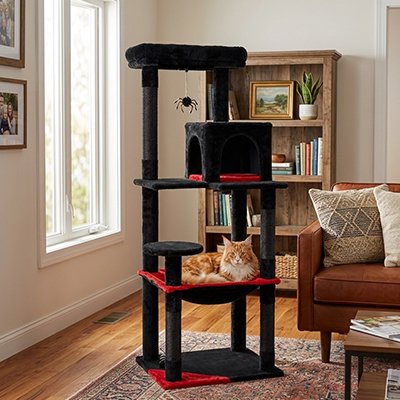 Arbre à Chat Robuste Design rouge noir