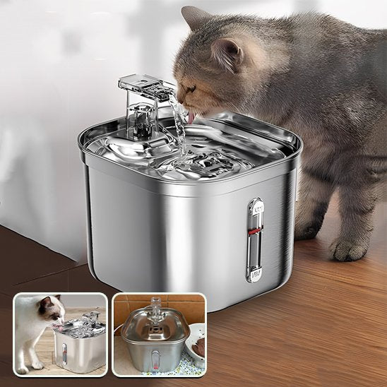 argent Fontaine a eau chat Silencieuse Filtrante