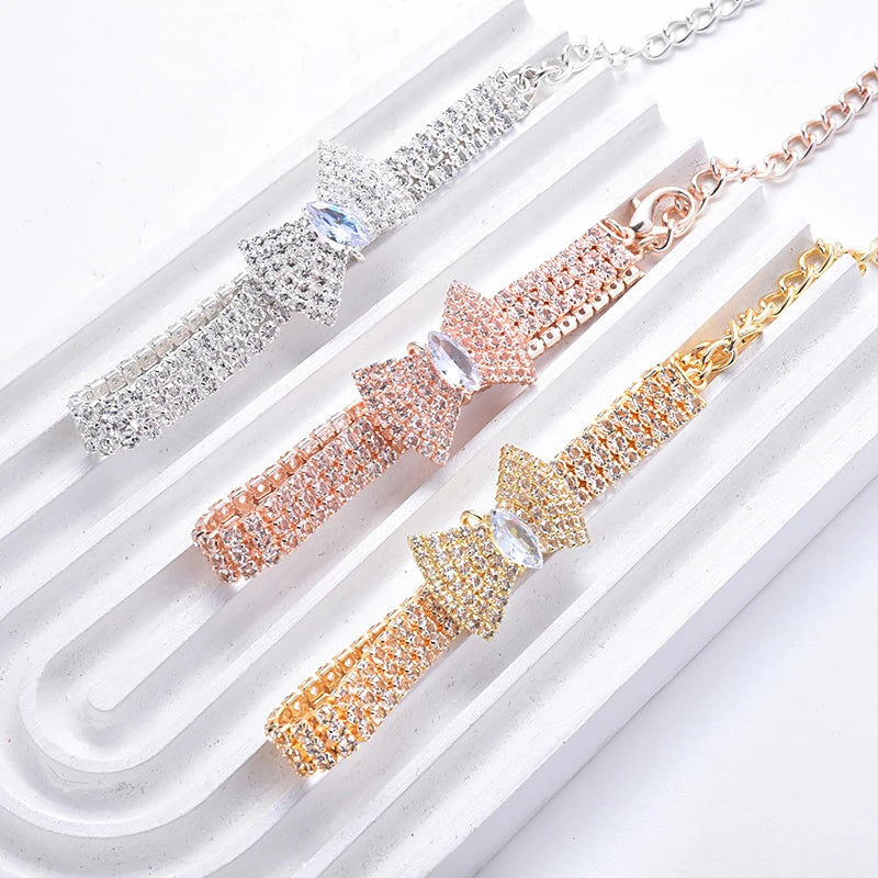 argent or rose collier chien