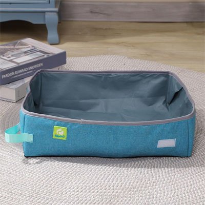 Bac à litière bleu Chat