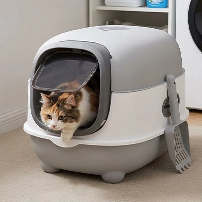 Bac à litière Chat Anti-Odeurs Facile