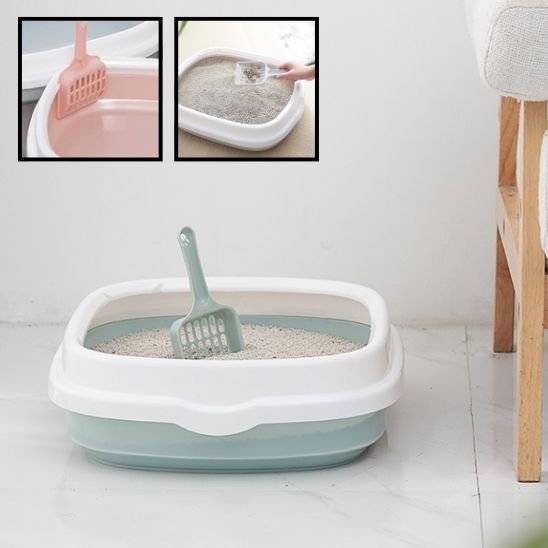 bac a litiere chat bleu