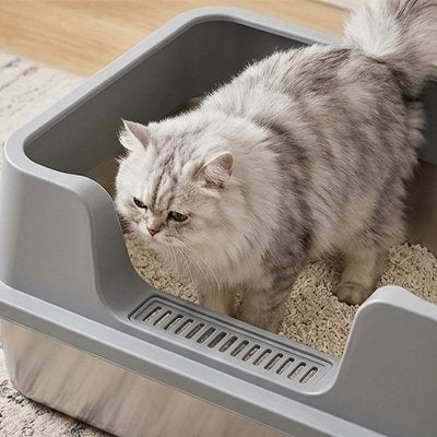 Bac à litière Chat gris Hygiénique Anti-Odeurs