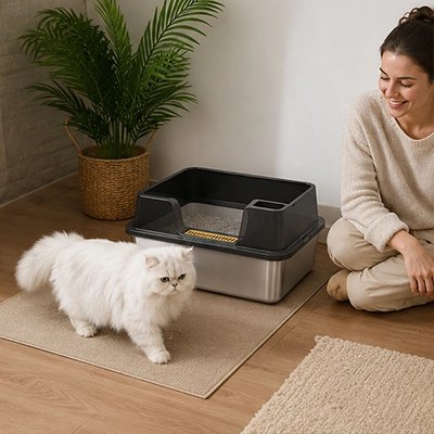 Bac à litière Chat noir Hygiénique Anti-Odeurs