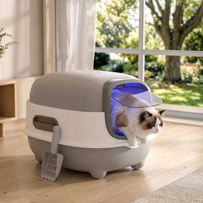 Bac à litière gris Chat