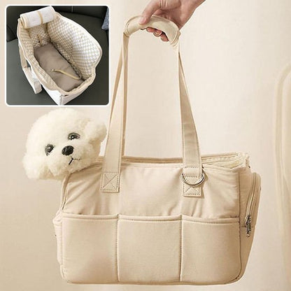 beige Sac de transport pour chien confort