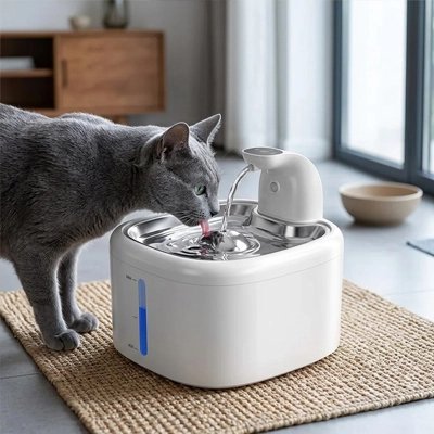 blanc Fontaine a eau Chat Filtrante