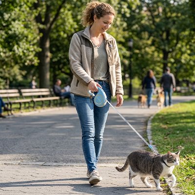 bleu Laisse pour Chat Anti-Échappement