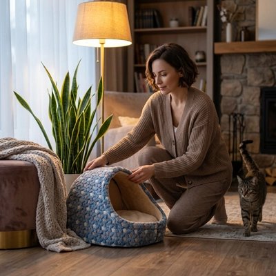 bleu Niche pour Chat