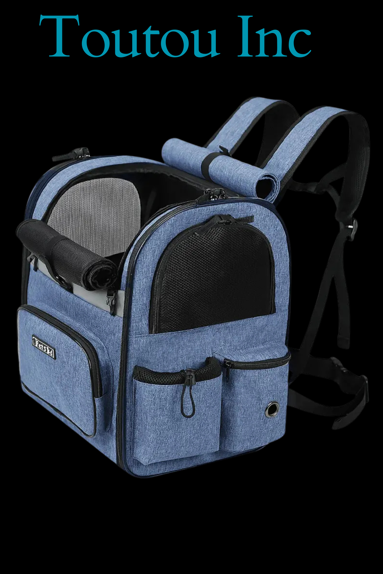 bleu sac a dos chien 