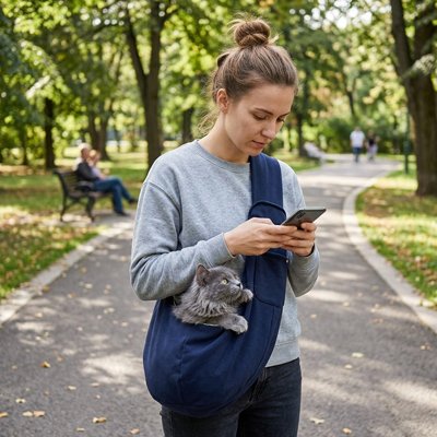bleu Sac de transport Chat