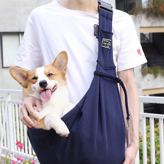 bleu Sac de transport pour chien confort