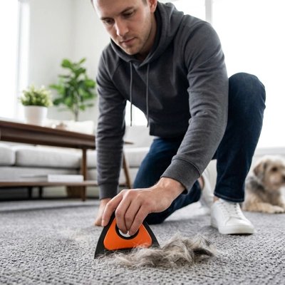 Brosse anti poil orange
