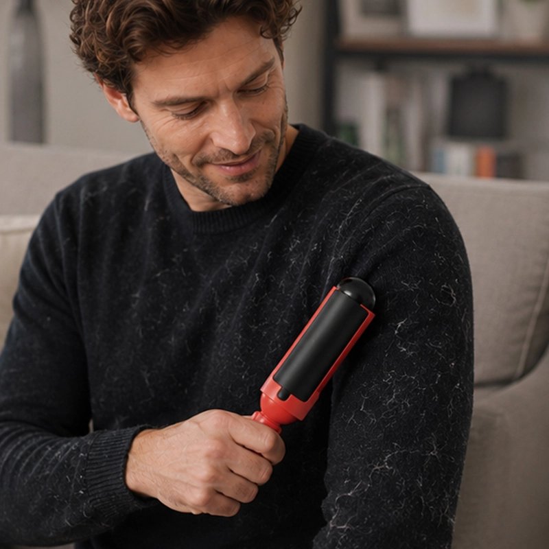 Brosse anti poil rouge