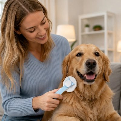 Brosse pour Chien bleu AntiPoils