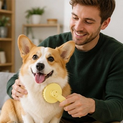 Brosse pour Chien jaune