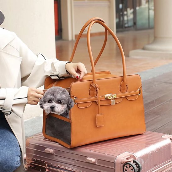 brun Sac de transport pour chien