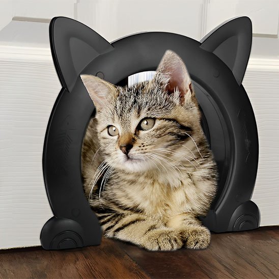 chatiere noir tete chat