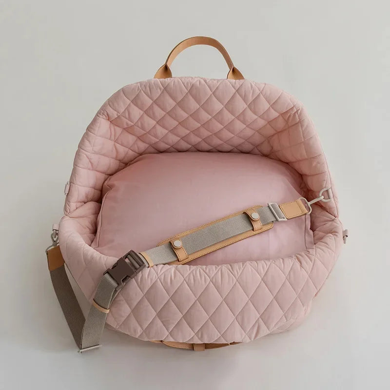 chien sac de transport rose