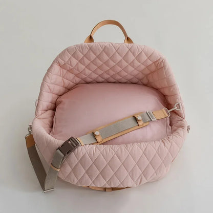 chien sac de transport rose