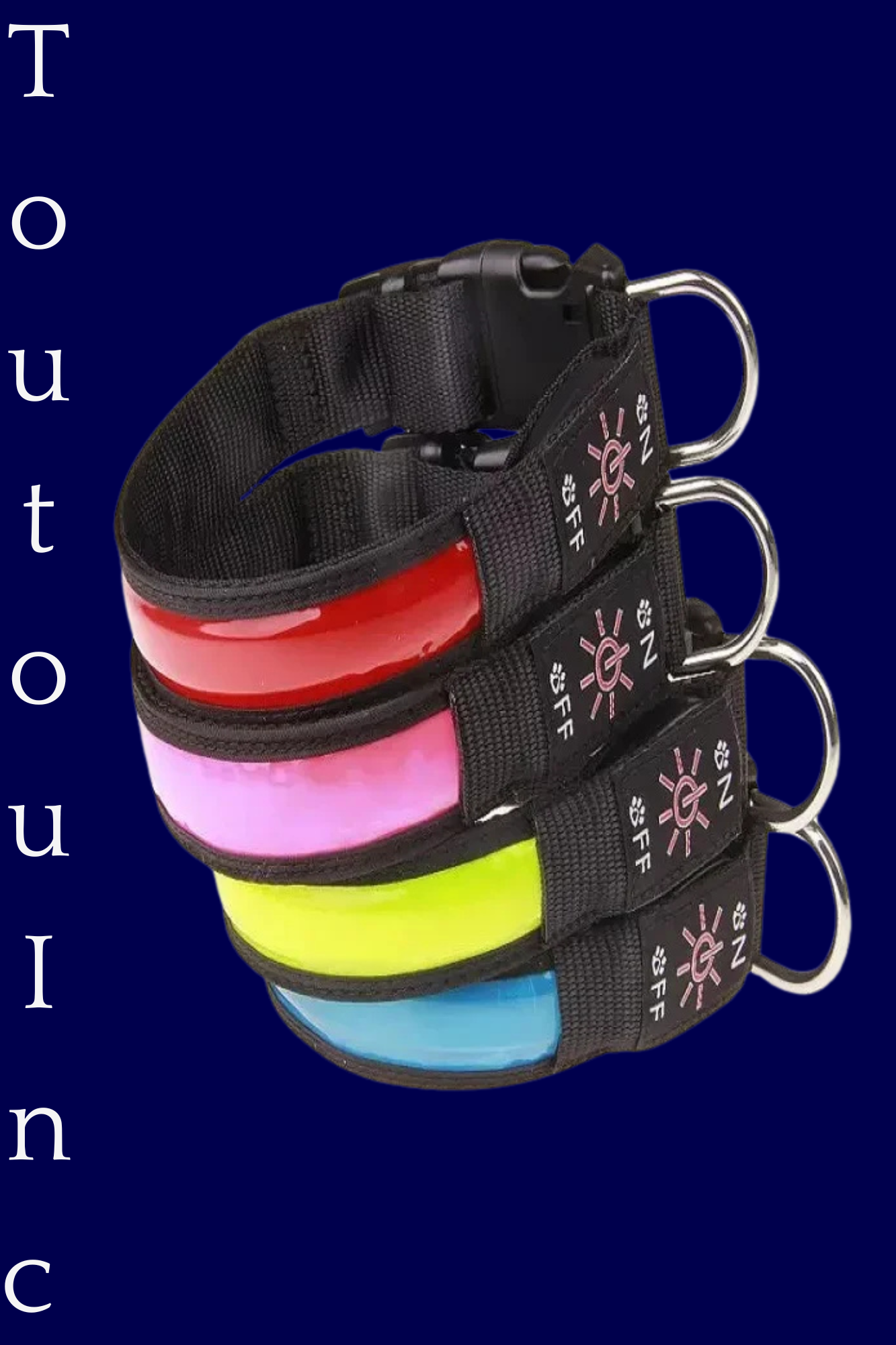 collier lumineux rouge rose jaune bleu