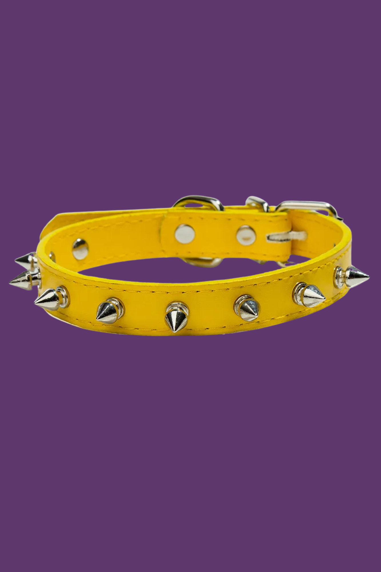 collier pour chien en cuir jaune