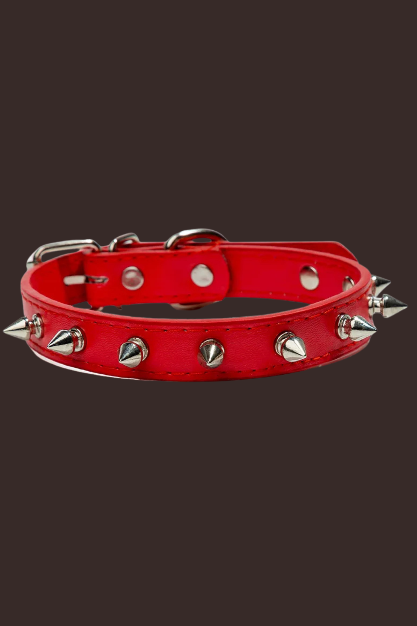 collier pour chien en cuir rouge