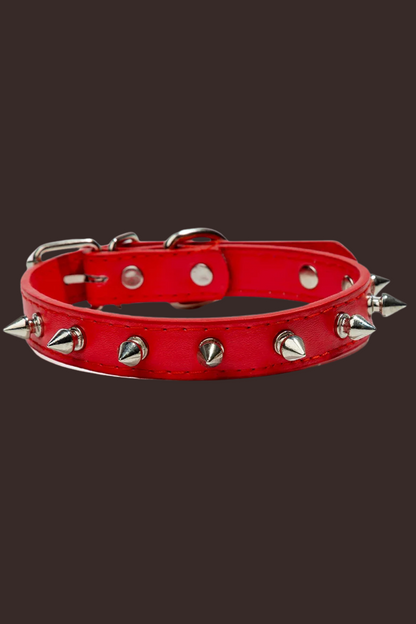collier pour chien en cuir rouge