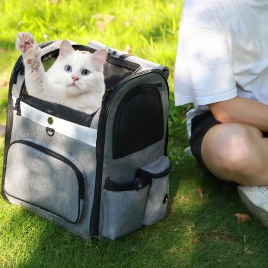 comfort Sac de transport pour chat gris