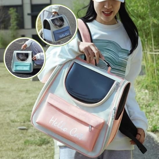 confort voyage sac a dos chat rose