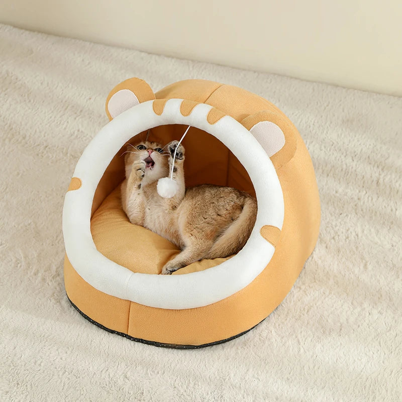 coussin chat jouer jaune