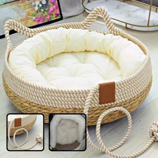 coussin panier lit blanc