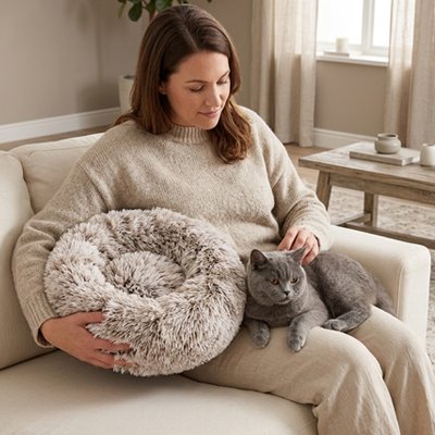 Coussin pour Chat Ultra-Confortable khaki