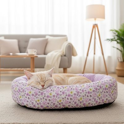 Coussin pour chat mauve