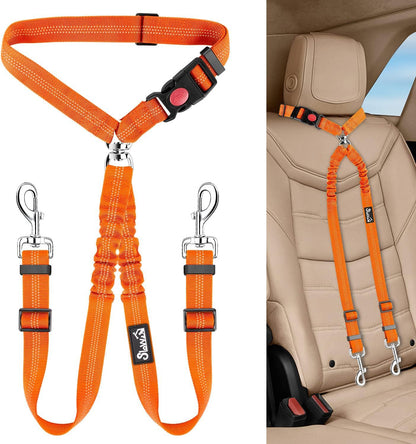 double laisse pour chien orange