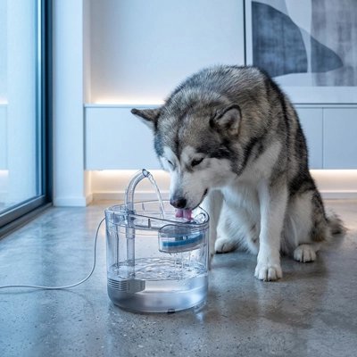 Fontaine a eau Chien AquaFraîche huskie