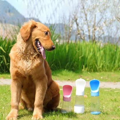 Gourde chien rose blanc bleu etanche