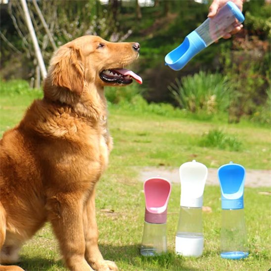 Gourde chien rose blanc bleu