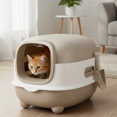 gris Bac à litière chat Anti-Odeurs