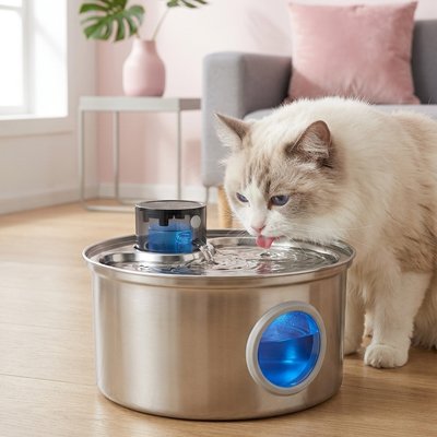gris Fontaine a eau pour Chat Filtration Continue