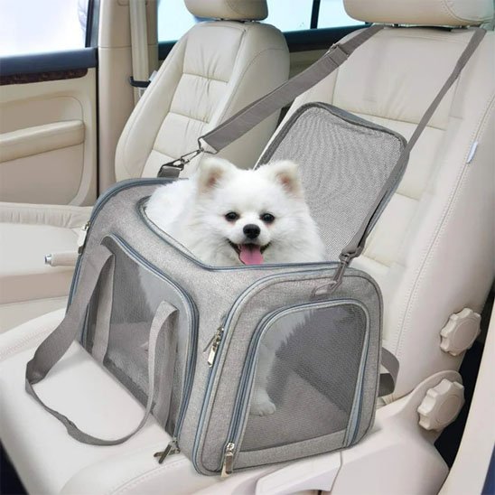 gris sac de transport chien 