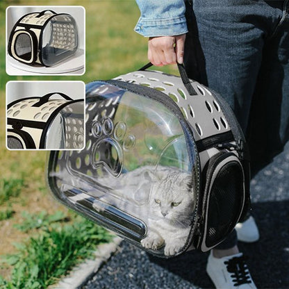 gris sac de transport pour chat