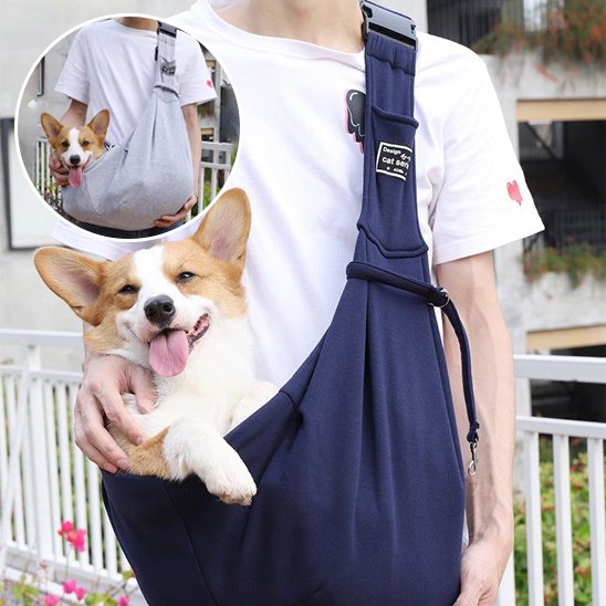 gris Sac de transport pour chien bleu